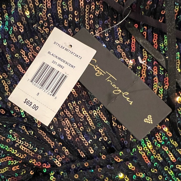 CITY TRIANGLES juniors black-iridescent sequin dress/size 5 - Picture 10 of 12